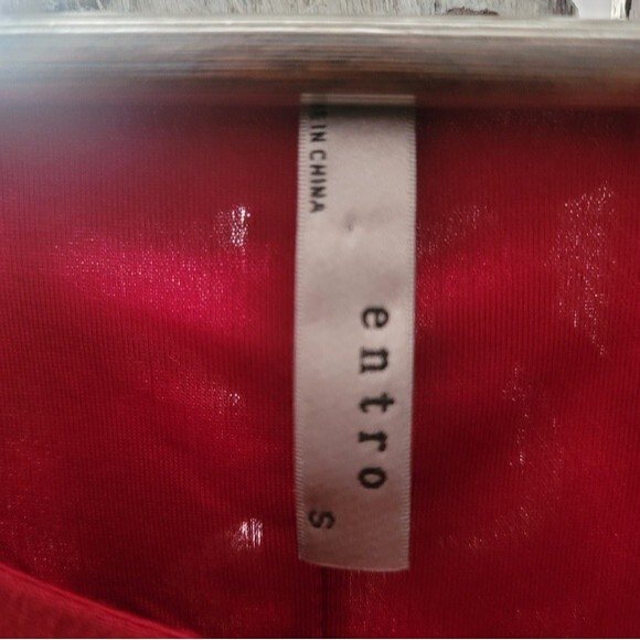 Entro Womens Burgundy Bohemian Long Bell Sleeve Dress with Crochet Accent Detail - Picture 6 of 16